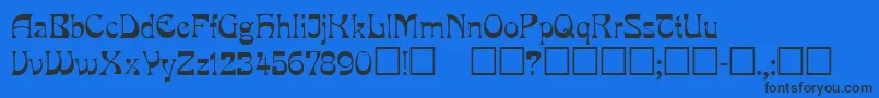 Mira ffy Font – Black Fonts on Blue Background