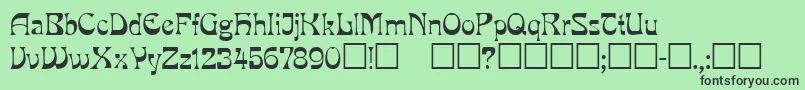 フォントMira ffy – 緑の背景に黒い文字