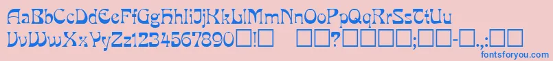 Mira ffy Font – Blue Fonts on Pink Background