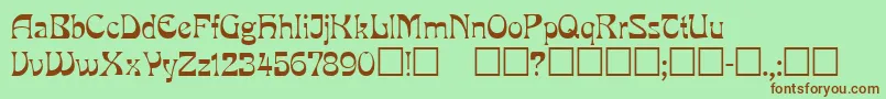 Mira ffy Font – Brown Fonts on Green Background