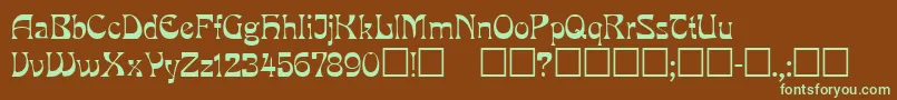 Mira ffy Font – Green Fonts on Brown Background