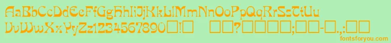 Mira ffy Font – Orange Fonts on Green Background