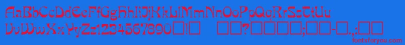 Mira ffy Font – Red Fonts on Blue Background