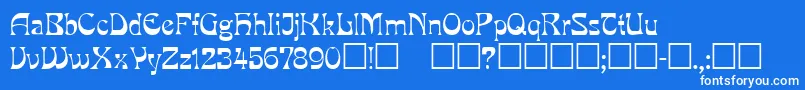 Mira ffy Font – White Fonts on Blue Background