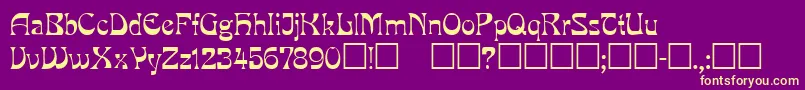 Mira ffy Font – Yellow Fonts on Purple Background