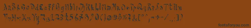 フォントHvdSteinzeit – 黒い文字が茶色の背景にあります