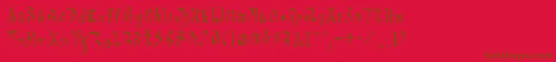 フォントHvdSteinzeit – 赤い背景に茶色の文字