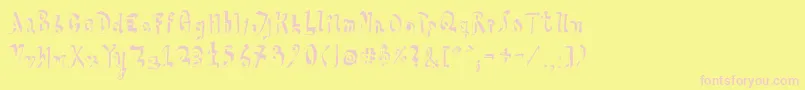 HvdSteinzeit Font – Pink Fonts on Yellow Background