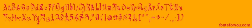 HvdSteinzeit Font – Red Fonts on Orange Background