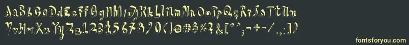 HvdSteinzeit Font – Yellow Fonts on Black Background