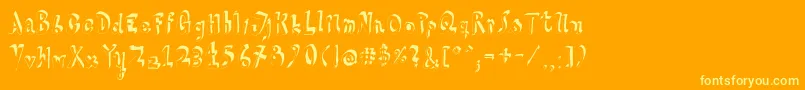 Шрифт HvdSteinzeit – жёлтые шрифты на оранжевом фоне