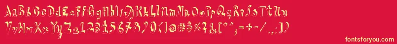 HvdSteinzeit Font – Yellow Fonts on Red Background
