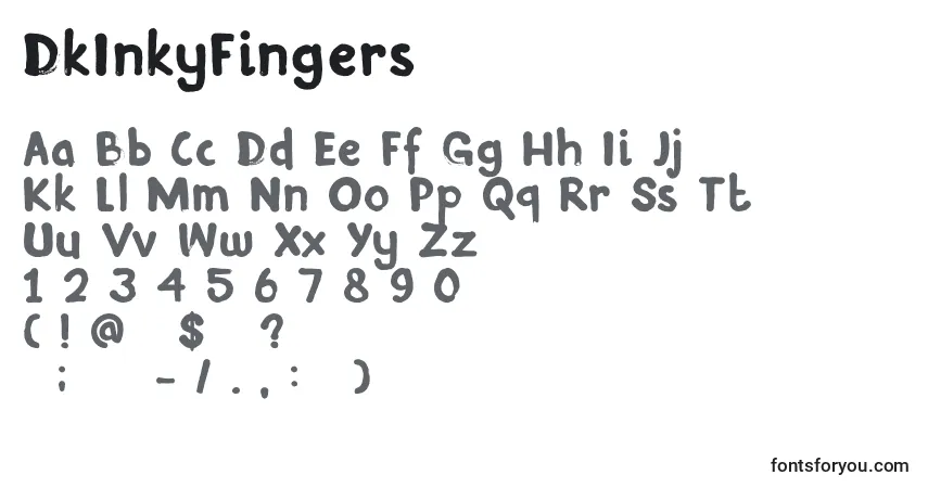Шрифт DkInkyFingers – алфавит, цифры, специальные символы