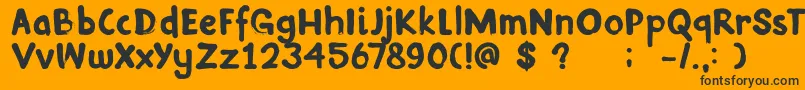 DkInkyFingers Font – Black Fonts on Orange Background