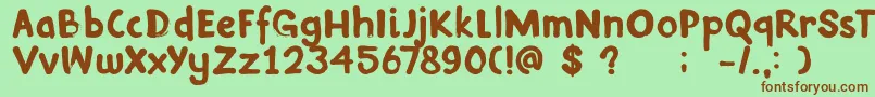 DkInkyFingers Font – Brown Fonts on Green Background