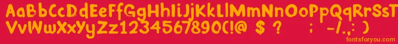 DkInkyFingers Font – Orange Fonts on Red Background