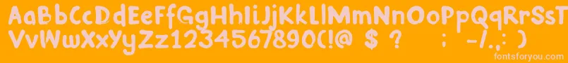 DkInkyFingers-Schriftart – Rosa Schriften auf orangefarbenem Hintergrund