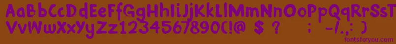 DkInkyFingers Font – Purple Fonts on Brown Background