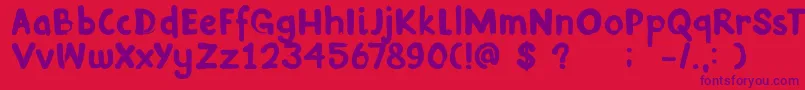 DkInkyFingers Font – Purple Fonts on Red Background