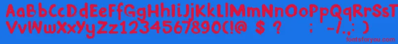 DkInkyFingers Font – Red Fonts on Blue Background