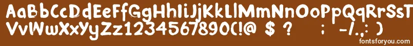 DkInkyFingers Font – White Fonts on Brown Background