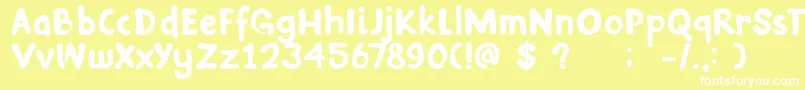 DkInkyFingers Font – White Fonts on Yellow Background