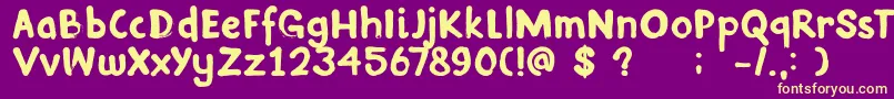 DkInkyFingers Font – Yellow Fonts on Purple Background