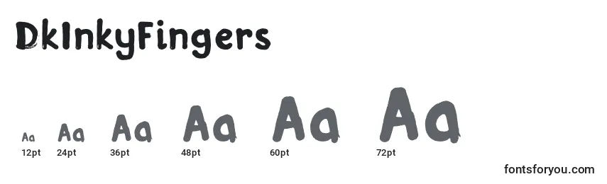 DkInkyFingers Font Sizes