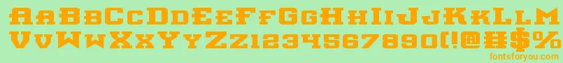 Interceptorbe Font – Orange Fonts on Green Background