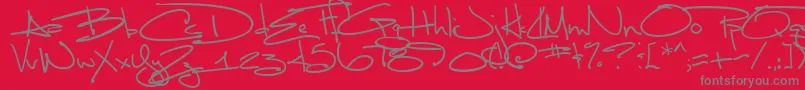LunaBar-Schriftart – Graue Schriften auf rotem Hintergrund