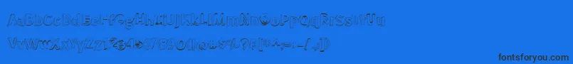BmdMeatloafShadowOutline Font – Black Fonts on Blue Background