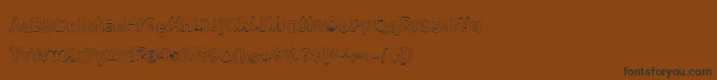 BmdMeatloafShadowOutline-fontti – mustat fontit ruskealla taustalla