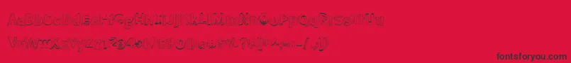 BmdMeatloafShadowOutline-Schriftart – Schwarze Schriften auf rotem Hintergrund