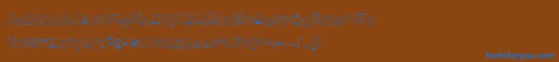 フォントBmdMeatloafShadowOutline – 茶色の背景に青い文字