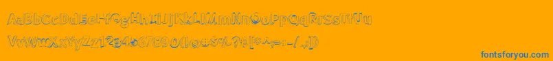 BmdMeatloafShadowOutline-fontti – siniset fontit oranssilla taustalla