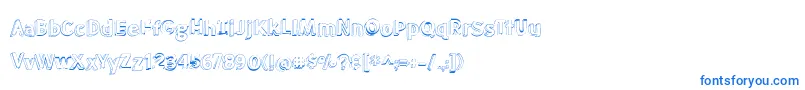 BmdMeatloafShadowOutline Font – Blue Fonts on White Background