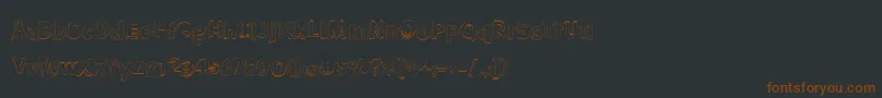 BmdMeatloafShadowOutline-Schriftart – Braune Schriften auf schwarzem Hintergrund