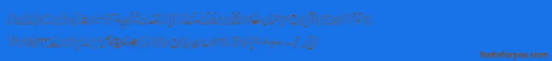Czcionka BmdMeatloafShadowOutline – brązowe czcionki na niebieskim tle