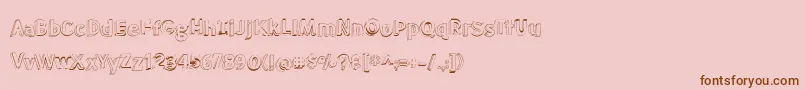 BmdMeatloafShadowOutline-Schriftart – Braune Schriften auf rosa Hintergrund