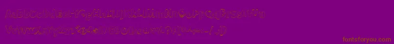 Czcionka BmdMeatloafShadowOutline – brązowe czcionki na fioletowym tle