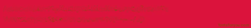 BmdMeatloafShadowOutline-fontti – ruskeat fontit punaisella taustalla