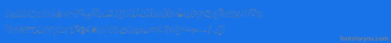 フォントBmdMeatloafShadowOutline – 青い背景に灰色の文字