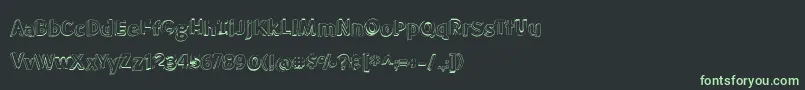 BmdMeatloafShadowOutline-fontti – vihreät fontit mustalla taustalla