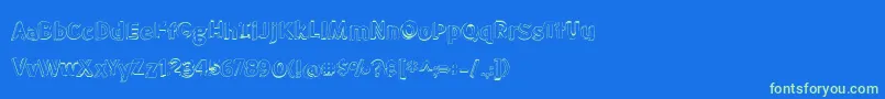 BmdMeatloafShadowOutline Font – Green Fonts on Blue Background