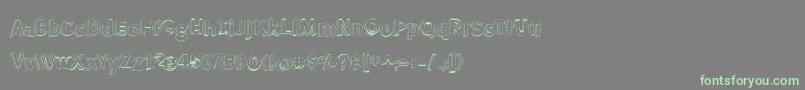 BmdMeatloafShadowOutline-fontti – vihreät fontit harmaalla taustalla