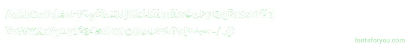 BmdMeatloafShadowOutline-Schriftart – Grüne Schriften auf weißem Hintergrund
