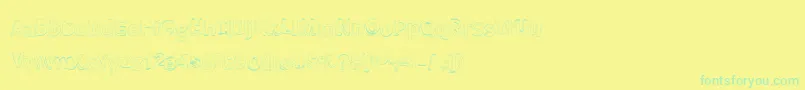 Czcionka BmdMeatloafShadowOutline – zielone czcionki na żółtym tle