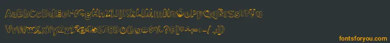 BmdMeatloafShadowOutline-fontti – oranssit fontit mustalla taustalla
