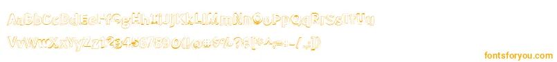 BmdMeatloafShadowOutline-fontti – oranssit fontit valkoisella taustalla