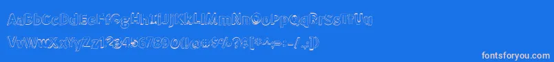 BmdMeatloafShadowOutline-fontti – vaaleanpunaiset fontit sinisellä taustalla